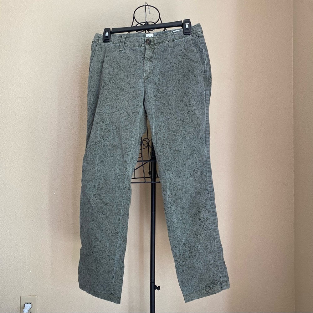 GAP Girlfriend Chinos Green Paisley Floral Print Size 2